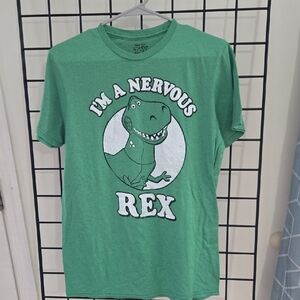 Disney Green and White T-Rex Short Sleeve Tee